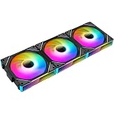 Jungle Leopard Interstellar V1 120mm PC Case Fans, Triple Pack,Black | Daisy-Chain,Infinity Mirror,2000RPM PWM Case Fans,Reverse
