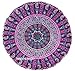 Boho Room Decor Aesthetic: Vintage Indie Purple 32 Inches Indian Mandala Round Pillows Meditation Cushion Cover, Perfect for Cottagecore, Dorm Room & Funky Apartment Hippie Room Decor (Purple 4)