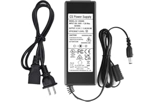 AC 100-240V to DC 12V 5A Power Supply Adapter with AC Power Cord, 5.5mm x 2.1mm Plug, UL FCC Certified, for CCTV Cameras, LED