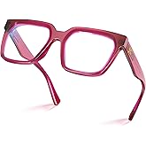 VISOONE Rectangle TR90 Blue Light Blocking Glasses Computer Eyewear with Preppy Look for Women and Men Cougar