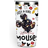 Inspired Cartoon Mouse Tumbler - Magic Mouse Lovers Coffee Mug, Animal Themed Gifts for Women, Girls, Niece - Friendship Birthday Christmas 20 Oz Stainless Steel Travel Thermos Insulated Cup