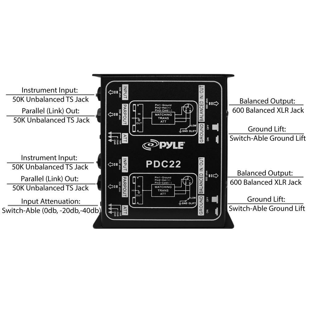 Premium Direct Injection Audio Box Passive DI Unit Hum Eliminator w
