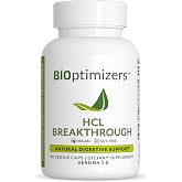 BIOptimizers HCL Breakthrough, Betaine HCl, 90 Pepsin-Free Capsules | Digestive Enzyme Support for Protein Breakdown &amp; Absorption, Digestive Comfort, Gas &amp; Occasional Heartburn Relief