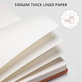 RETTACY Dotted A4 Notebook 192 Pages Leather Hard Cover Journal with Pen Loop view 4
