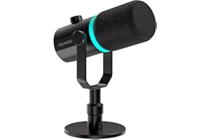 FEELWORLD PM1 XLR USB Dynamic Microphone with Desktop Stand for Podcast Recording PC Computer Gaming Live Streaming Vocal Voi