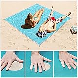 BASEIN Beach Blanket Sand Proof Waterproof Beach Mat Outdoor Picnic Blanket -Blue