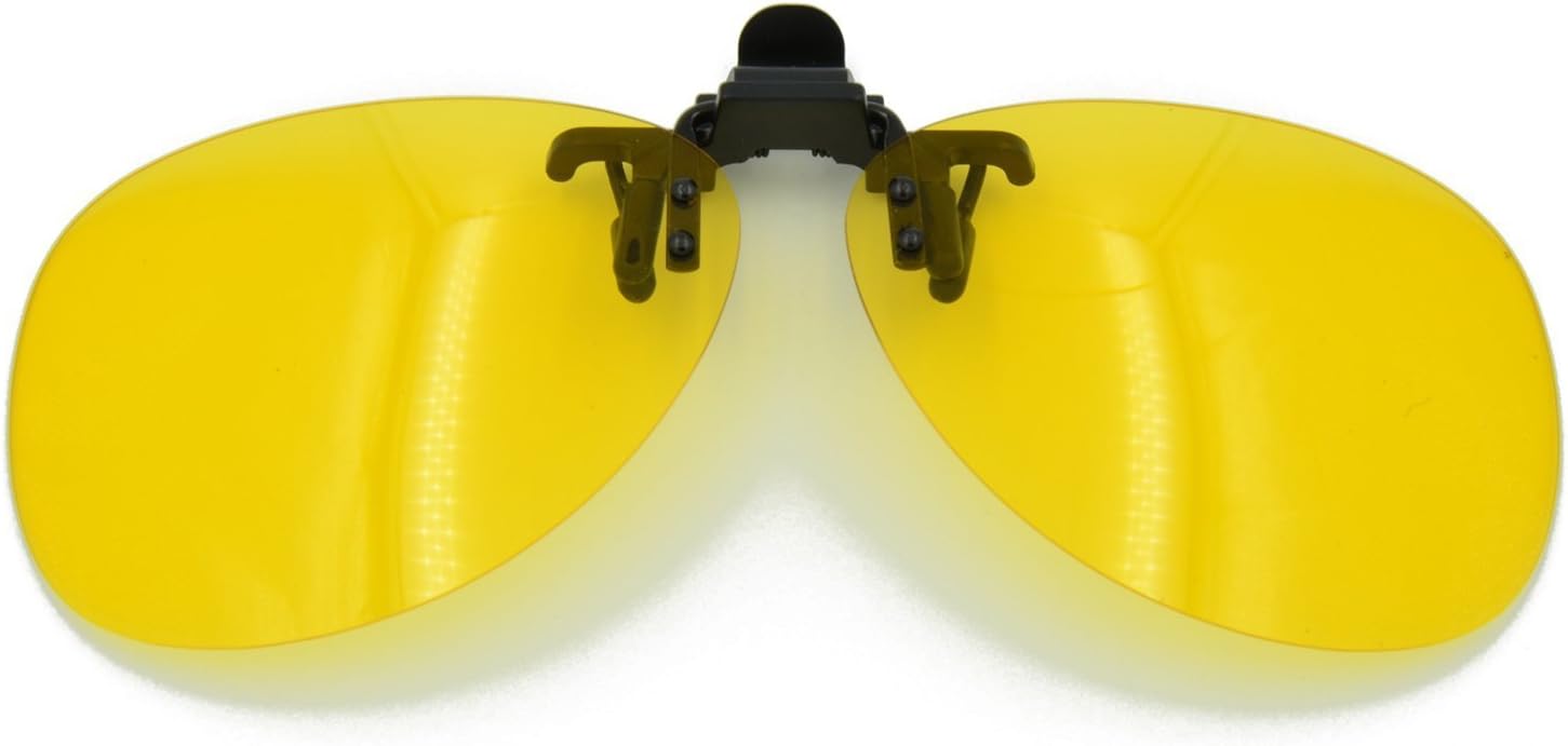 Enem Yellow Night Vision Polarized Clip-on Flip-up AVIATOR Driving Sunglasses