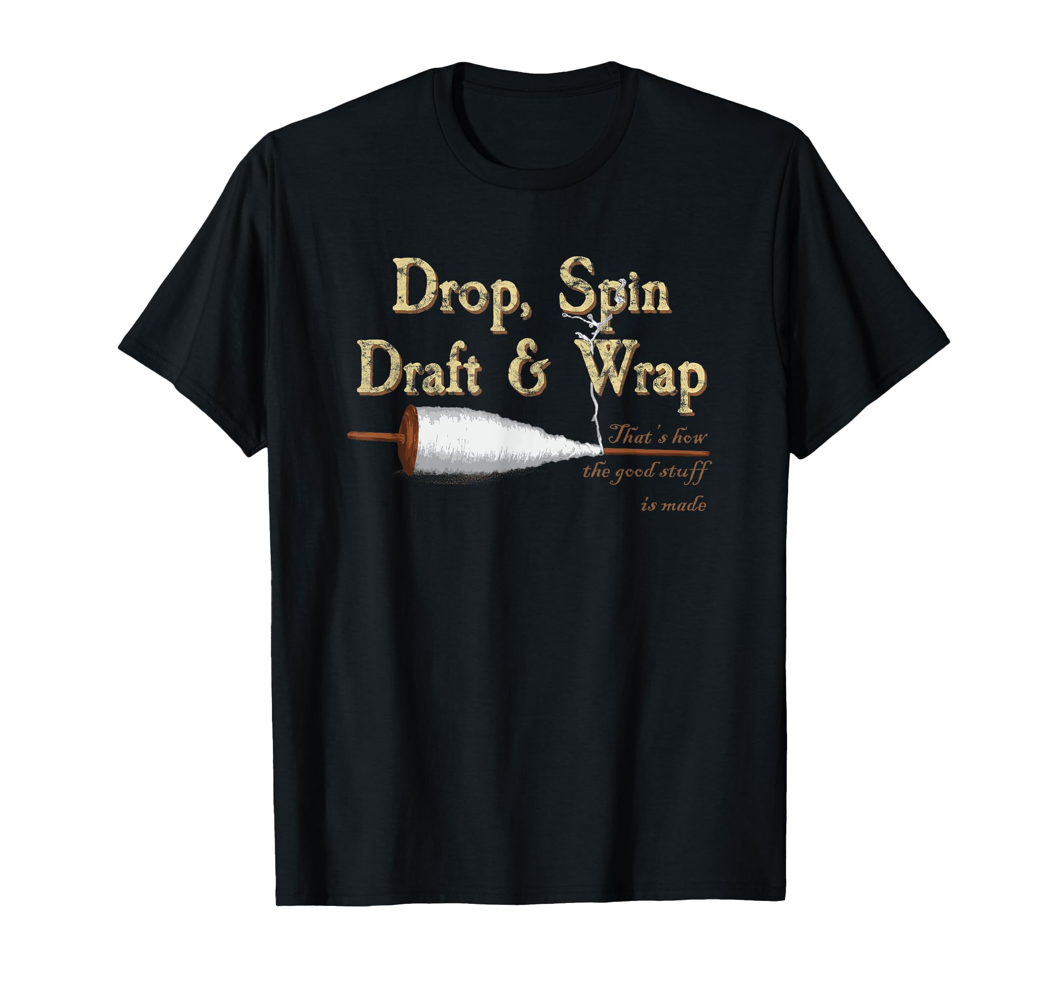 Drop spindles for spinning wool; how the good yarn is made T-Shirt