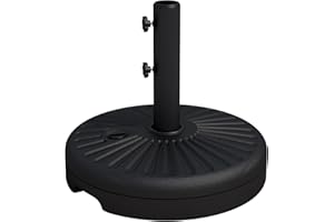 JEAREY 82lb Capacity Outdoor Umbrella Base Water Filled Stand, Patio Umbrella Base Stand, Patio Outdoor Heavy Duty Umbrella Holder Stand (Black)
