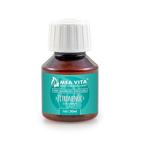 MeaVita Zitronenöl - 100% naturreines ätherisches Öl, 1er Pack (1 x 50 ml)