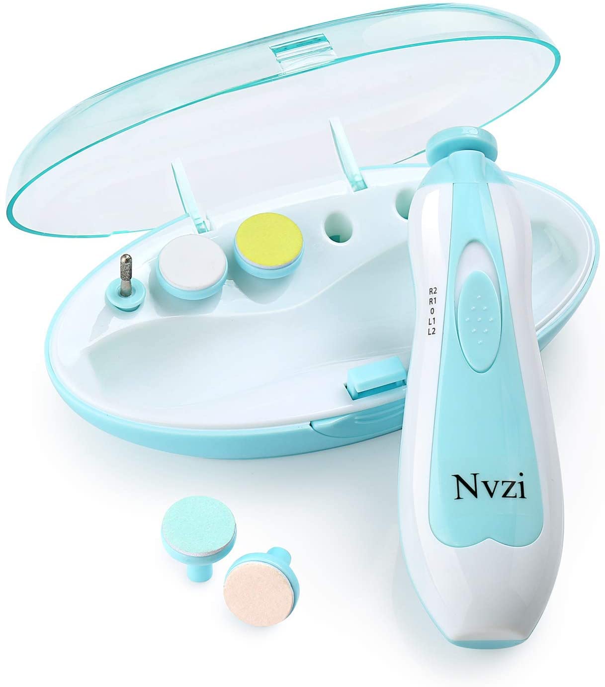 Nvzi Baby Nail File Electric, Baby Nail Trimmer Electric, Baby Nail Clippers, Electric Nail File Baby, Infant Safety First Nail Clipper, Toddler Nail Clipper for Newborn Essentials(Blue)