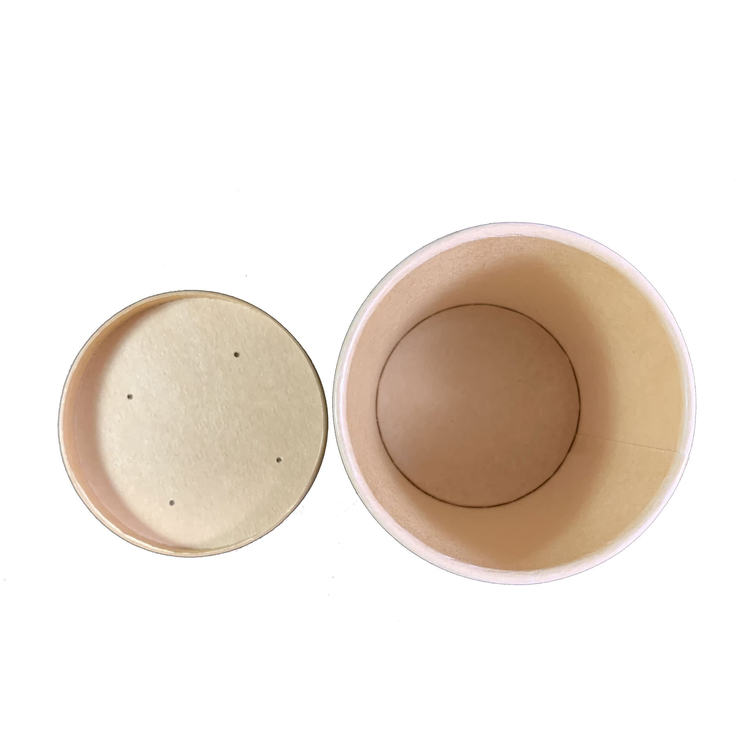 Photo 1 of (missing pieces) DHG PROFESSIONAL 250 Sets Kraft Paper Food Containers With Vented Lids, To Go Hot Soup Bowls, Disposable Ice Cream Cups - Kraft