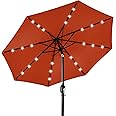 Best Choice Products 10ft Solar Polyester LED Lighted Patio Umbrella w/Tilt Adjustment and UV-Resistant Fabric - Rust