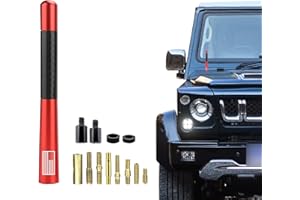 Ajxn Pack-1 Car Carbon Fiber Antenna, 4.7" American Flag Polished Surface Car Radio Antenna with Screw for Ford F150, Dodge RAM 1500 2500 3500, Jeep, Toyota, Nissan, Mazda (Red)