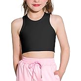 Hvididan Girls Sports Bra Athletic Training Tank Tops Seamless Sleeveless Racerback Crop Tops for Kids Teens 5-12Y