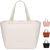 Zylsic Lunch Box for Women, Lunch Bag for Women Simple Reusable Insulated Lunch Tote Bag Cute Cooler Food Storage Bags for Work, Office or Picnic (White)