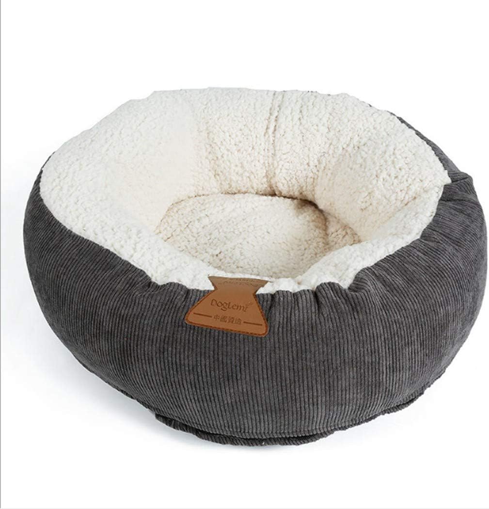 TYIOWALI Cat Bed Nest Corduroy Washable Pet House Dog Teddy Dog Dog Kennel Winter Warmth,Gray
