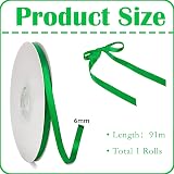 POPOYU Dark Green Ribbon 6mm x 91M Satin Gift Wrap Craft Split view 2