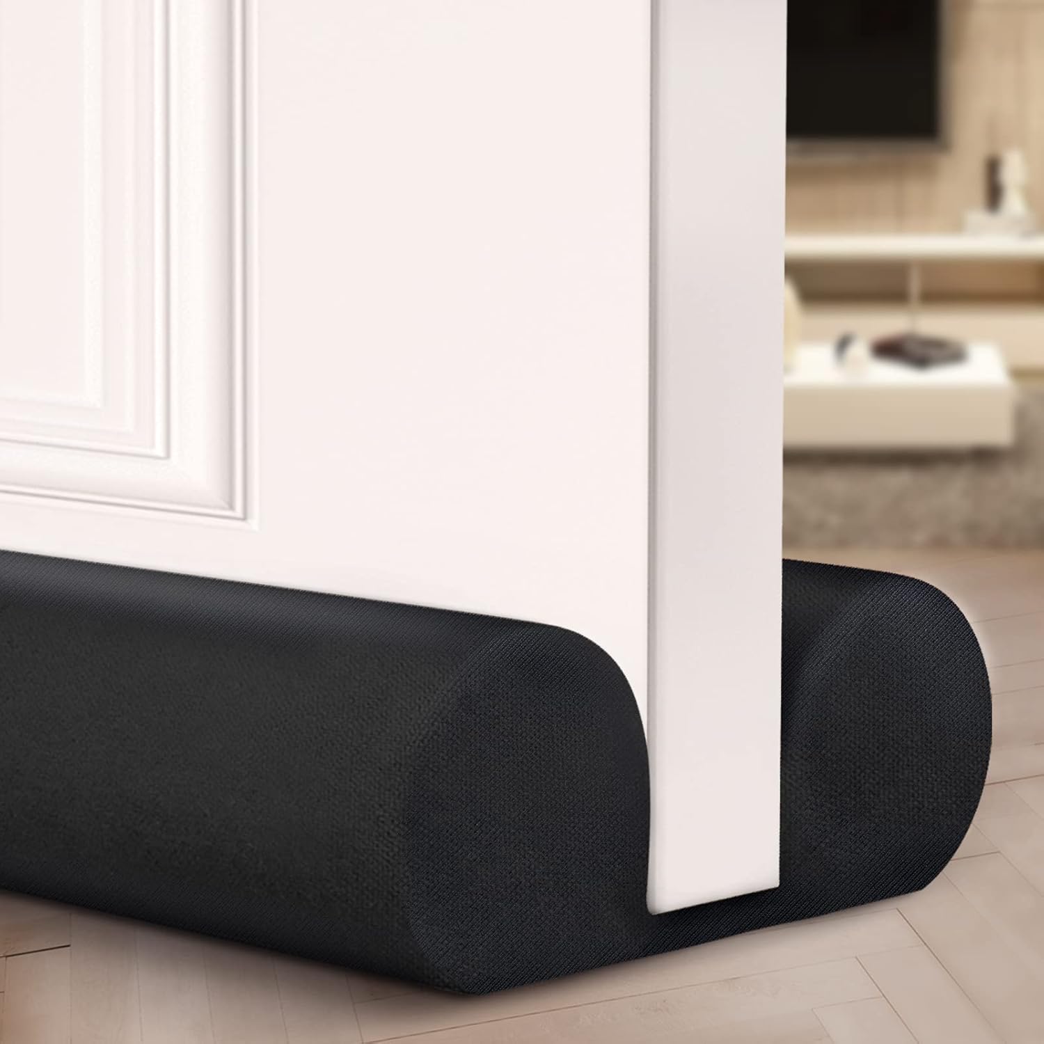 Draft Stoppers - Holikme Twin Door Draft Stopper Door Draft Guard Noise Blocker Adjustable, 34inch (Dark Black)