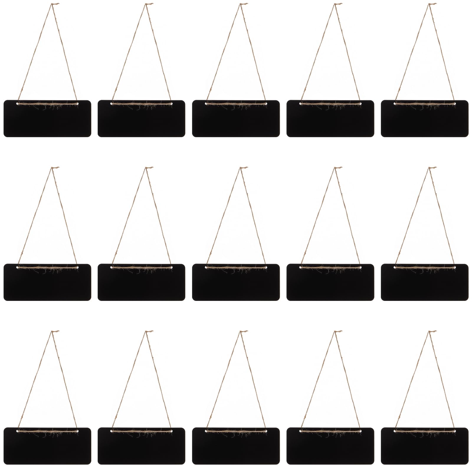 LEXININ 15 PCS Small Hanging Blackboard, 18.5 x 8cm Mini Hanging Chalkboard Sign with String for Home Kitchen Wall Wedding Party