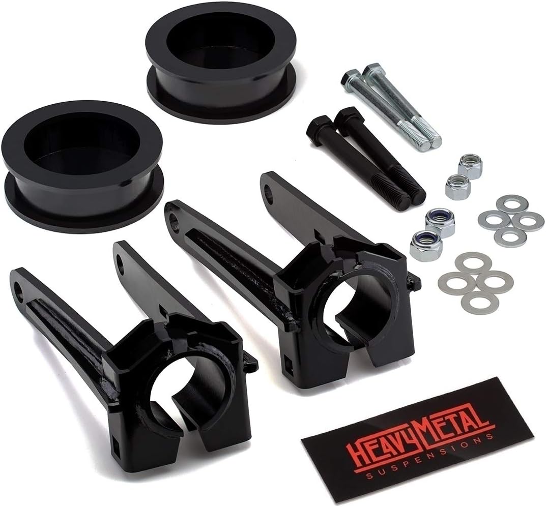 Heavy Metal Suspensions - 3.5" Front + 3.0" Rear Lift Kit for 2006-2010 Jeep Commander XK + 2005-2010 Jeep Grand Cherokee WK High-Grade Heavy Steel Strut Fork Clevis + Spring Spacers Leveling Kit
