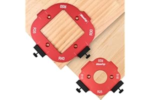 IMEANTOP Router Corner Radius Template Router Radius Jig Aluminum Alloy Router Templates for Woodworking Router Corner Jigs and Templates R10/R15/R20/R25/ R30/R35/R40/R50 Use with Router Table
