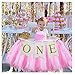 1st Birthday Baby Party Decoration High Chair Glitter Gold ONE Banner (4.8inch Ribbon Bow)
