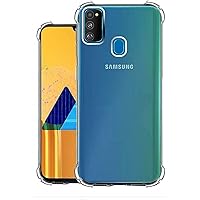CELLUTION Anti Drop Shockproof with Bumper Corners with Air Cushion Technology TPU Back Cover Case for Samsung Galaxy M30s - Transparent
