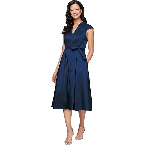Amazon.com: Alex Evenings Women's V-Neck Stretch Taffeta Wedding Guest Dress with Full Skirt, Pockets, and Tie Belt (Plus Size), Teal, 18W : Clothing, Shoes & Jewelry Amazon.com: Alex Evenings Women's V-Neck Stretch Taffeta Wedding Guest Dress with Full Skirt, Pockets, and Tie Belt (Plus Size), Teal, 18W : Clothing, Shoes & Jewelry
