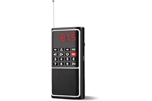 Leting Portable Radio with Mp3 Speaker, Radios Porable FM,FM Radio Support Tf Card/USB/Music Recording, Rechargeable Battery Powered Mini Radio,FM Radio with Best Reception(Black)