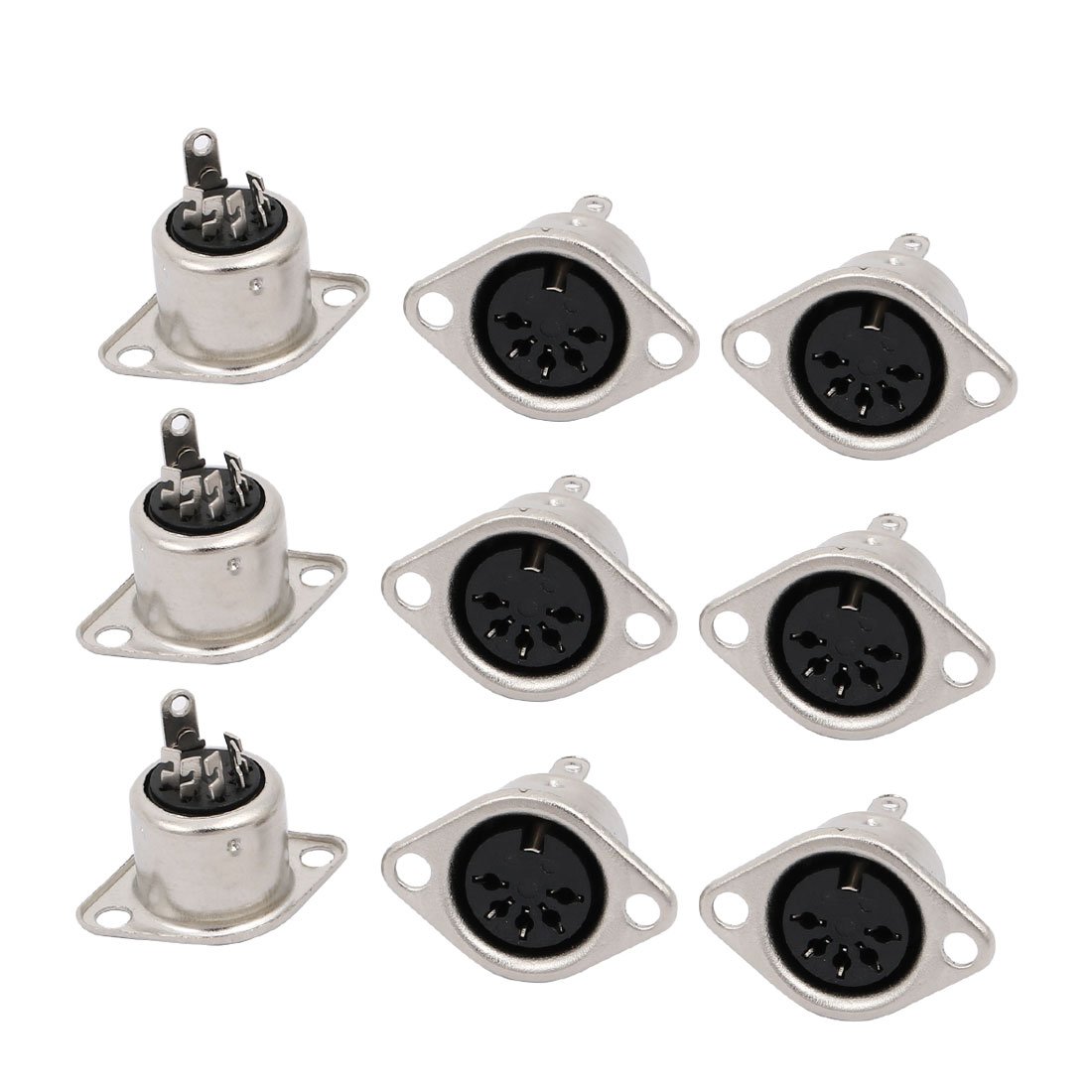 Sourcingmap 9Pcs 5Pin Female Jack DIN Adapter Sockets Panel Mount Connector