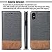 WenBelle for iPhone Xs/iPhone X Case, Stand Feature,Double Layer Shock Absorbing Premium Soft PU Color Matching Leather Wallet Cover Flip Cases for Apple iPhone Xs/X 5.8 inch (Grey)