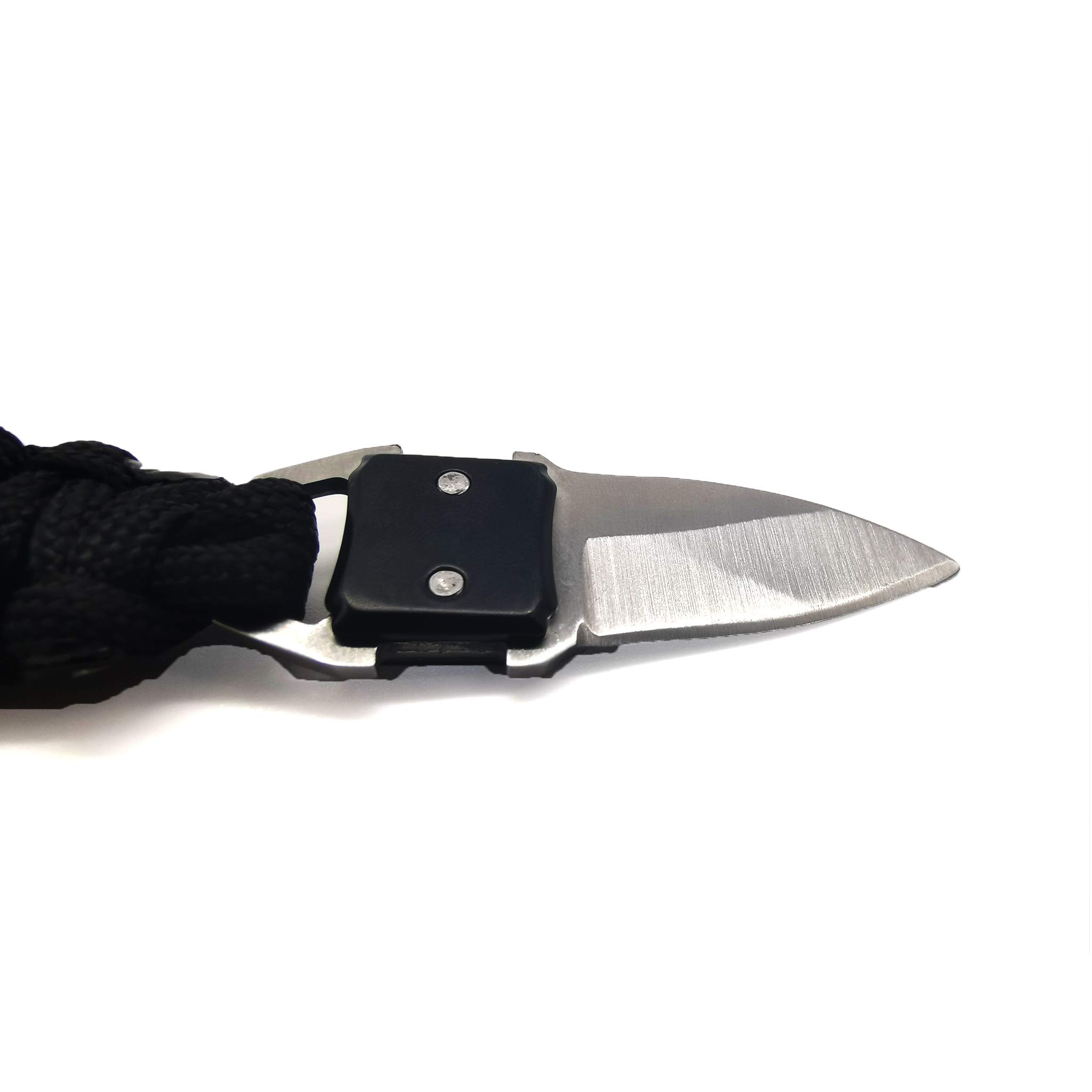 Ours Furtif Bracelet paracorde de Survie Noir avec Couteau intégré - Corde et Acier de qualité - Taille Ajustable (Nature, découverte, Aventure, Camping, Randonnée, Activités extérieures)