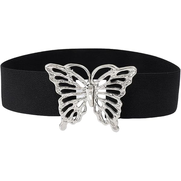 BSJIA Womens Black Belts for Jeans Dresses Fashion Silver  display picture 1