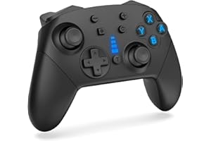 Cykeod Switch Controllers, 1200mAh Battery Wireless Switch Pro Controller for Switch/Lite/OLED, Bluetooth Switch Remote Gamepad with Joystick with Turbo Wake Up Vibration Motion Control (Black)