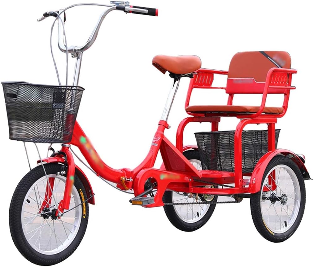 16 Inch Foldable Tricycle with Basket Single Speed ThreeWheeled