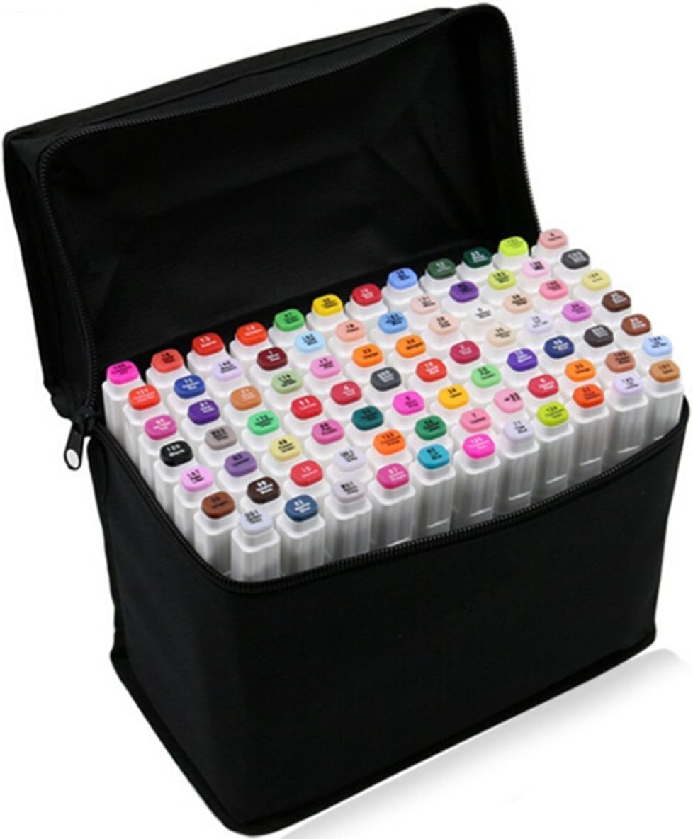 80 Copic Marker Pens for Double Ended Sketch Set,Touch Markers New Generation Design Students Artist Necessary Graphic Marker Set (80 Assorted Colours)
