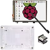 KOOKYE 3.5" Touch Screen LCD Display Monitor with Transparent Case Stylus for Raspberry Pi 3 2 Model B (3.5HDMI LCD + Case)