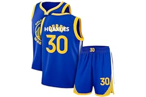 HUAXUES Youth Basketball Fan Jersey Kit Kids Basketball Jersey & Shorts Youth Sizes