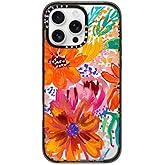 CASETiFY Impact Case for iPhone 16 Pro Max [Slim / 8.2 ft. 4X Military Grade Drop Protection/Compatible with Magsafe] - EttaVee Watercolor Fleurs - Clear Black