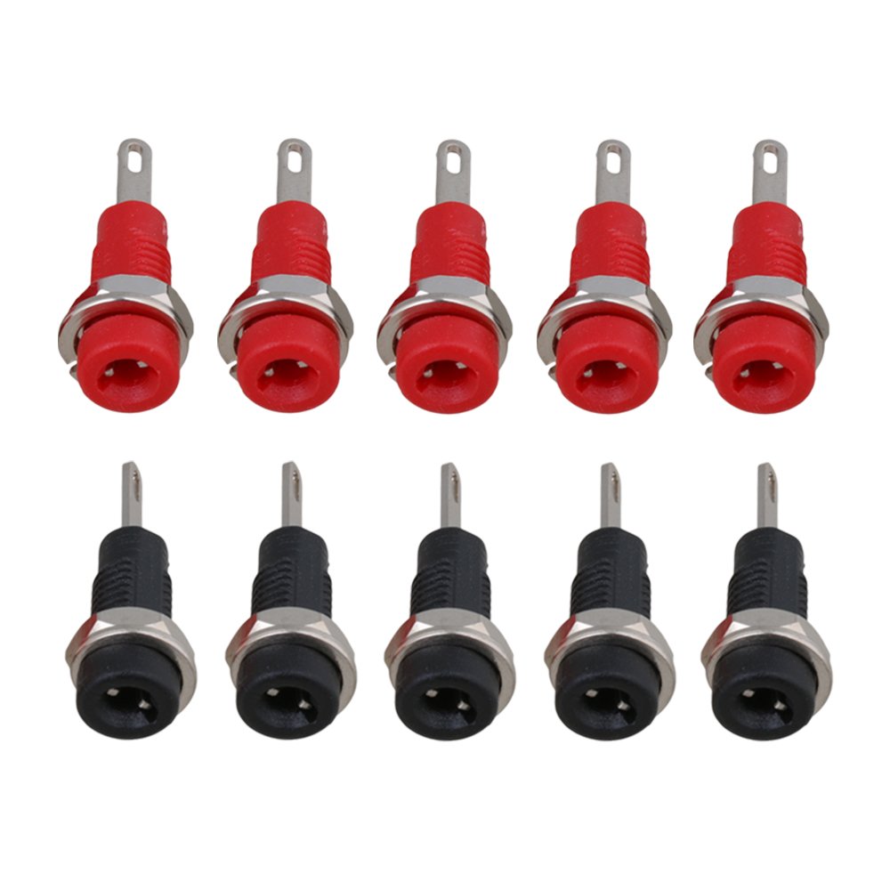 BQLZR 2mm Step Type Multimeter Detect Probe Binding Post Banana Jack Socket Panel Mount Pack of