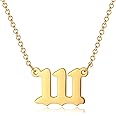 VLINRAS 111 222 333 444 555 777 888 999 Angel Number Necklace Gold Numerology Jewelry Lucky Number Minimalist Gift For Her