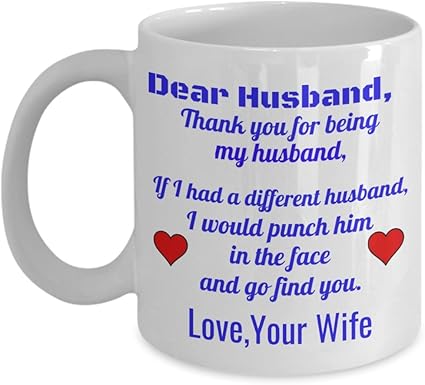 Amazon Co Jp 面白いマグカップロマンチックバレンタインデー誕生日プレゼント妻から夫に ホーム キッチン