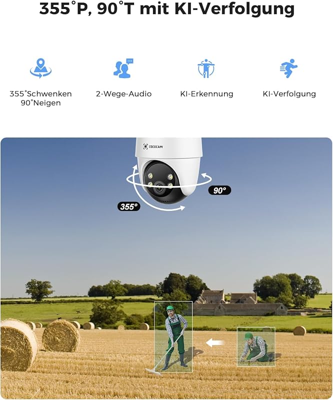 24/7 Aufnahme AOV 4G LTE Überwachungskamera mit SIM Karte Aussen