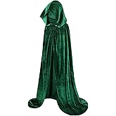 Green Cape with Hood Green Hooded Cloak for Women Cloak with Hood Velvet Cloaks Adult Halloween Capes for Women Costume