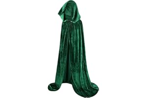 OLRECO Green Cape with Hood Green Hooded Cloak for Women Cloak with Hood Velvet Cloaks Adult Halloween Capes for Women Costume