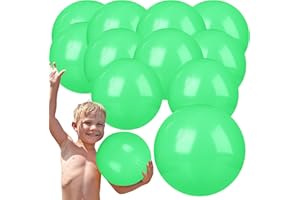 Raiten 12 Pcs Beach Ball Inflatable Beach Balls Large Inflatable Ball Floating Ball for Swimming Pool Party Favors Outdoor Activities Summer Birthday Party Supplies (Fresh Green,12 Inch)