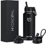 HydroPal Vacuum Insulated Water Bottle 1.9L 2 Lids Stainless Steel 12H/24H