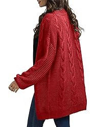 Ferrtye Womens Oversized Chunky Open Front Cardigan