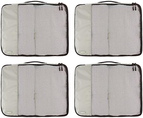 AmazonBasics 4 Piece Packing Travel Organizer Cubes Set - Large, Grey 2 AmazonBasics 4 Piece Packing Travel Organizer Cubes Set - Large, Grey